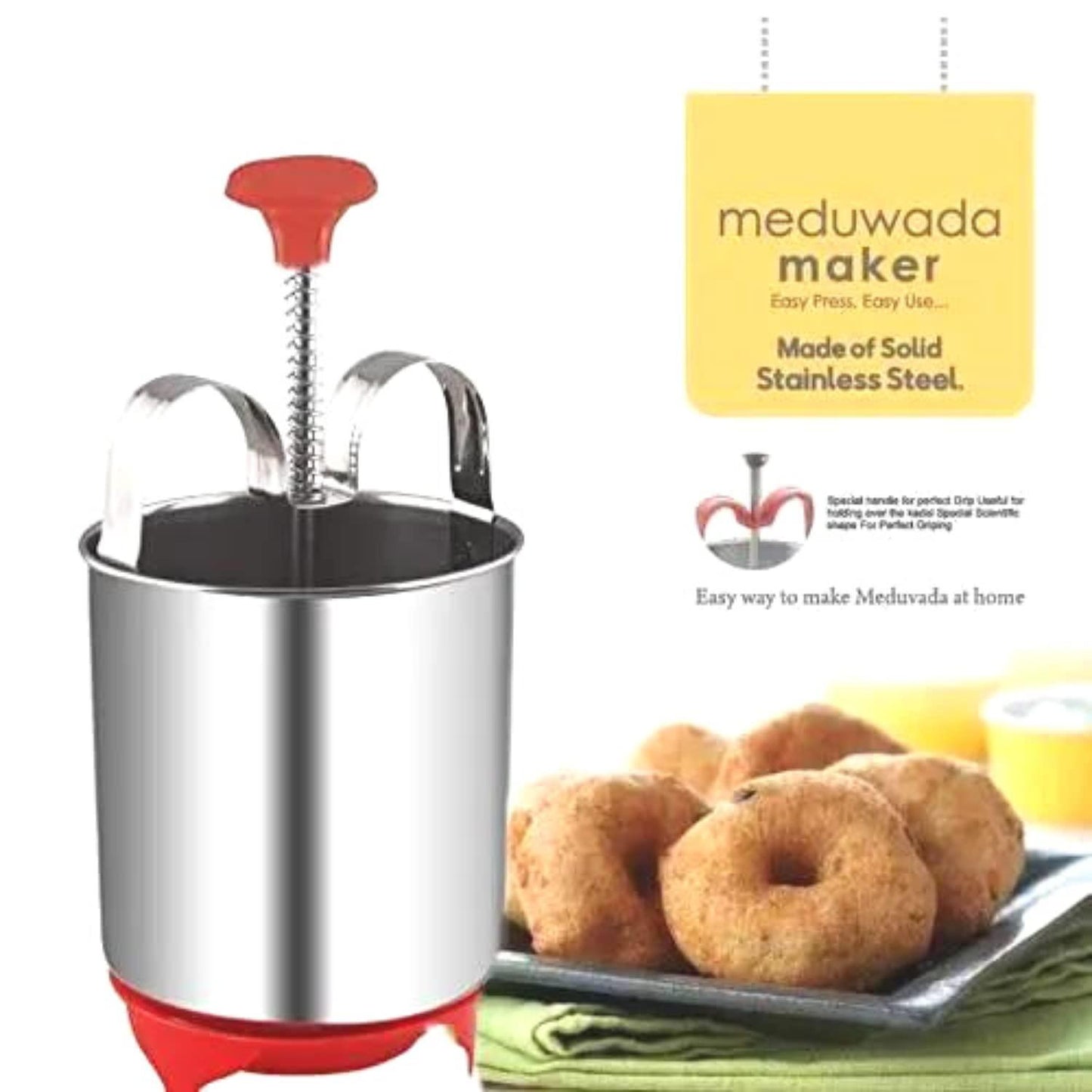 Stainless Steel Medu Vada Maker w/ Stand | Rust‑Free Indian Kitchen Utensil