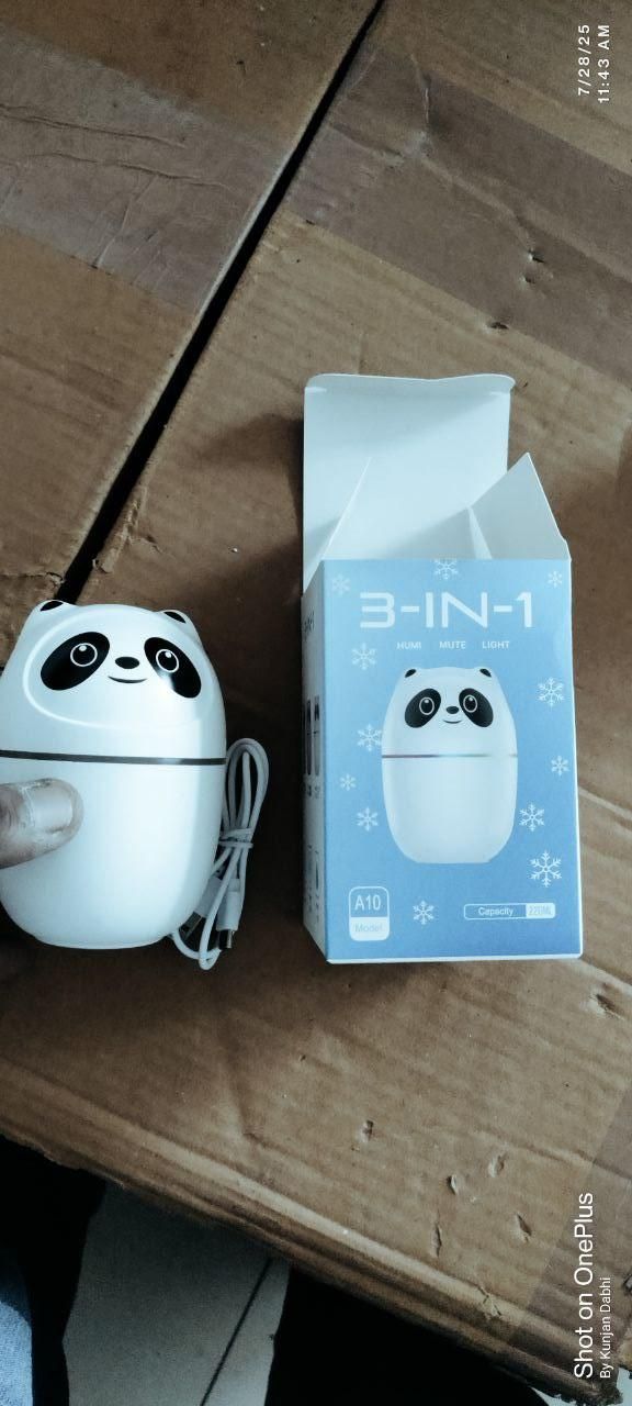 Panda Humidifier & 7-Color Night Light – Cool Mist Companion