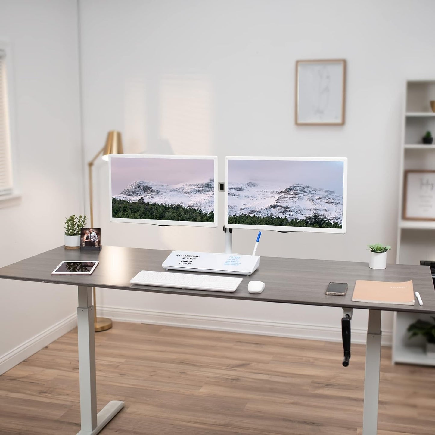 Storage Desk Board – Whiteboard with Hidden Desk Organizer & Device Slot