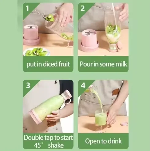 Electric Portable Mini Juicer Bottle – Wireless Smoothie Blender