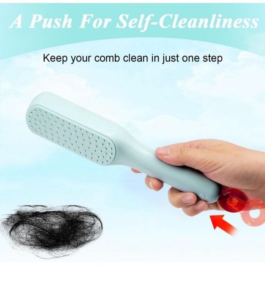 Self-Cleaning Anti-Static Massage Comb for Adults & Kids | Tangle-Free Hair Brush