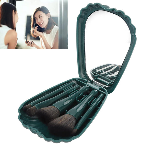 5-Piece Soft Bristle Brush Set + Mirror Case