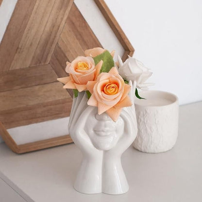 Aesthetic Face Vase – Elegant Ceramic Décor Accent