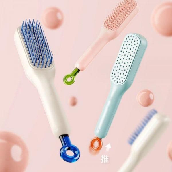 Self-Cleaning Anti-Static Massage Comb for Adults & Kids | Tangle-Free Hair Brush
