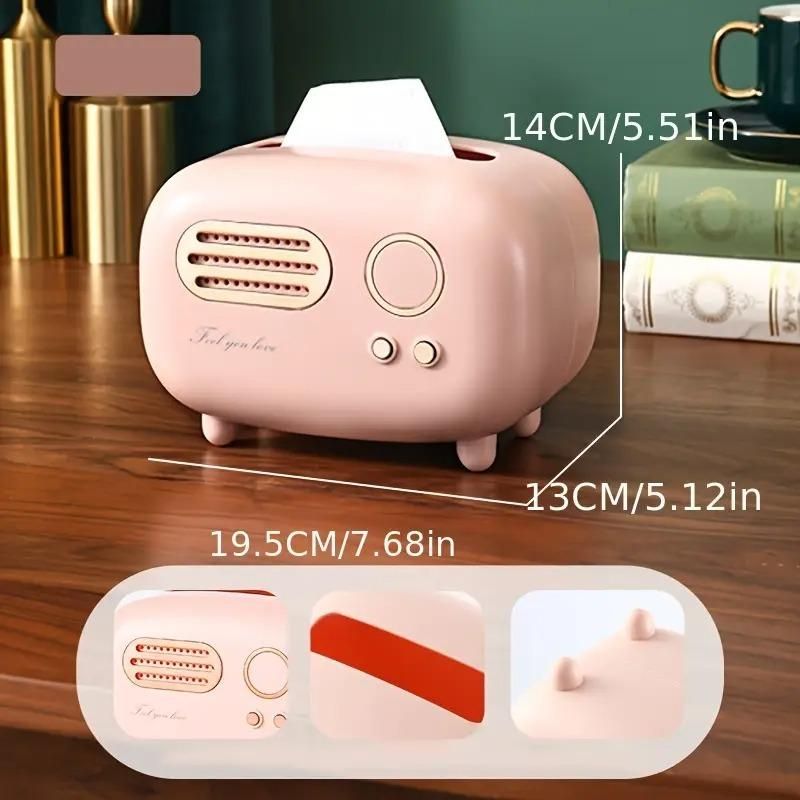 Vintage Radio Tissue Holder – Retro Style Tissue Box for Home & Office