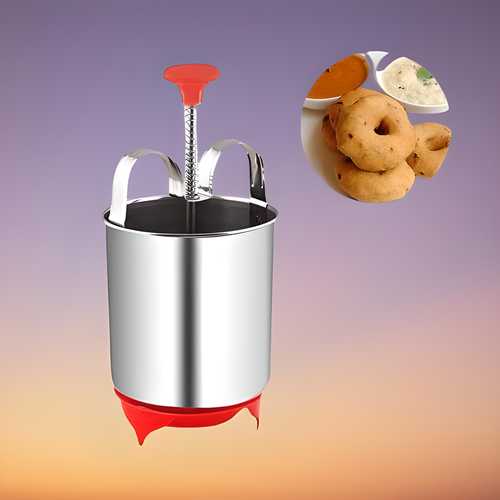 Stainless Steel Medu Vada Maker w/ Stand | Rust‑Free Indian Kitchen Utensil