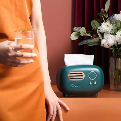 Vintage Radio Tissue Holder – Retro Style Tissue Box for Home & Office
