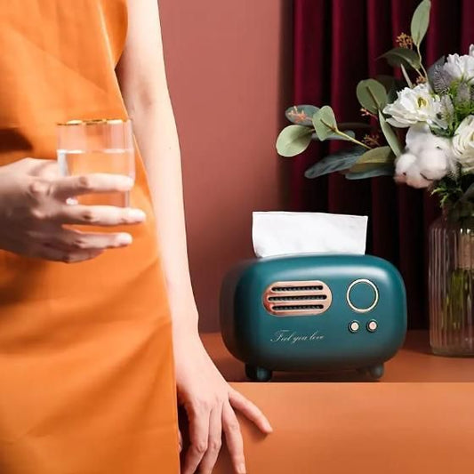 Vintage Radio Tissue Holder – Retro Style Tissue Box for Home & Office