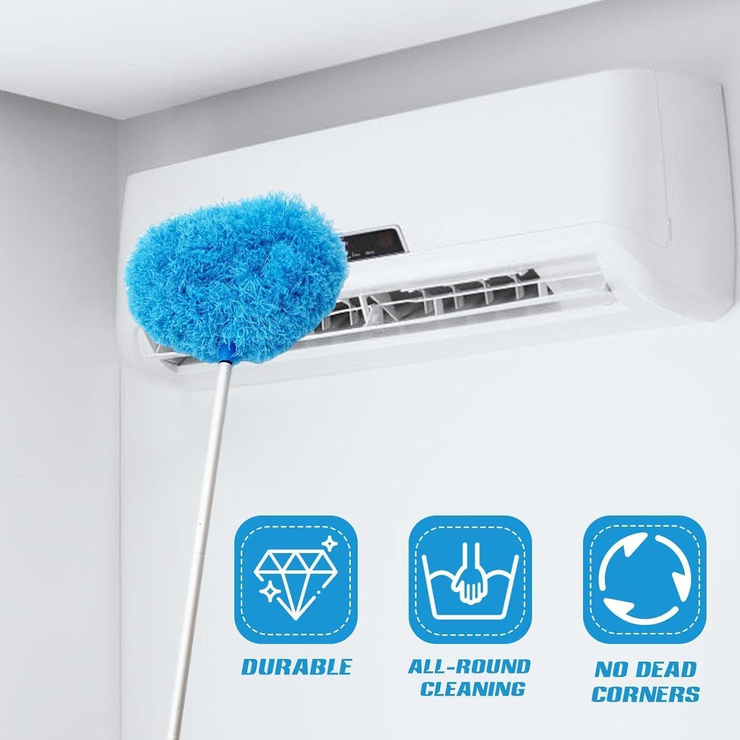 Washable Ceiling Fan Cleaner Duster – Extendable, Reusable & Ultra-Soft Microfiber Head