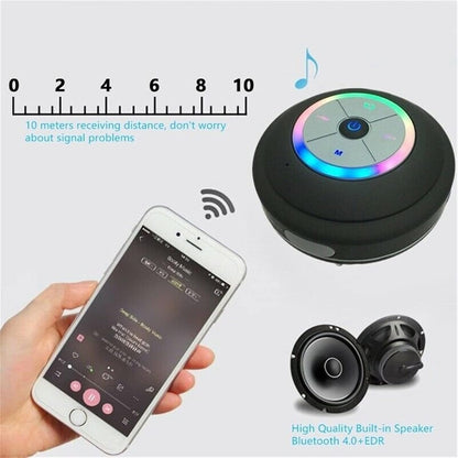 Large Suction Cup Waterproof Bluetooth Speaker – Shower & Outdoor Use
