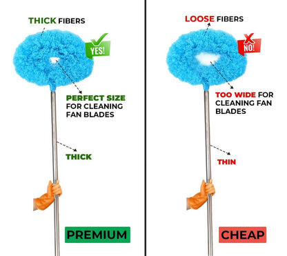 Washable Ceiling Fan Cleaner Duster – Extendable, Reusable & Ultra-Soft Microfiber Head