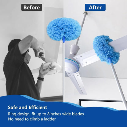 Washable Ceiling Fan Cleaner Duster – Extendable, Reusable & Ultra-Soft Microfiber Head