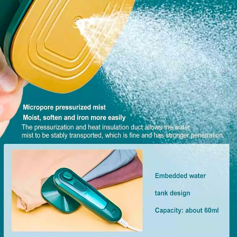 Portable Travel Steamer & Mini Iron – Handheld Steam Press for Dry & Wet Ironing