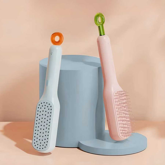 Self-Cleaning Anti-Static Massage Comb for Adults & Kids | Tangle-Free Hair Brush