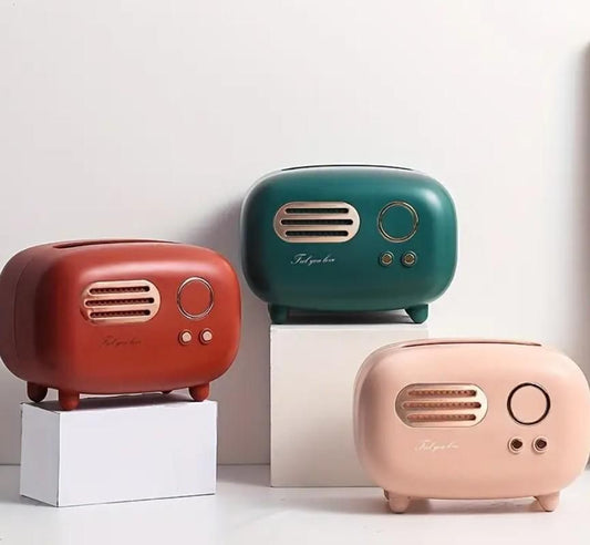 Vintage Radio Tissue Holder – Retro Style Tissue Box for Home & Office