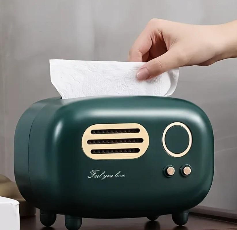 Vintage Radio Tissue Holder – Retro Style Tissue Box for Home & Office