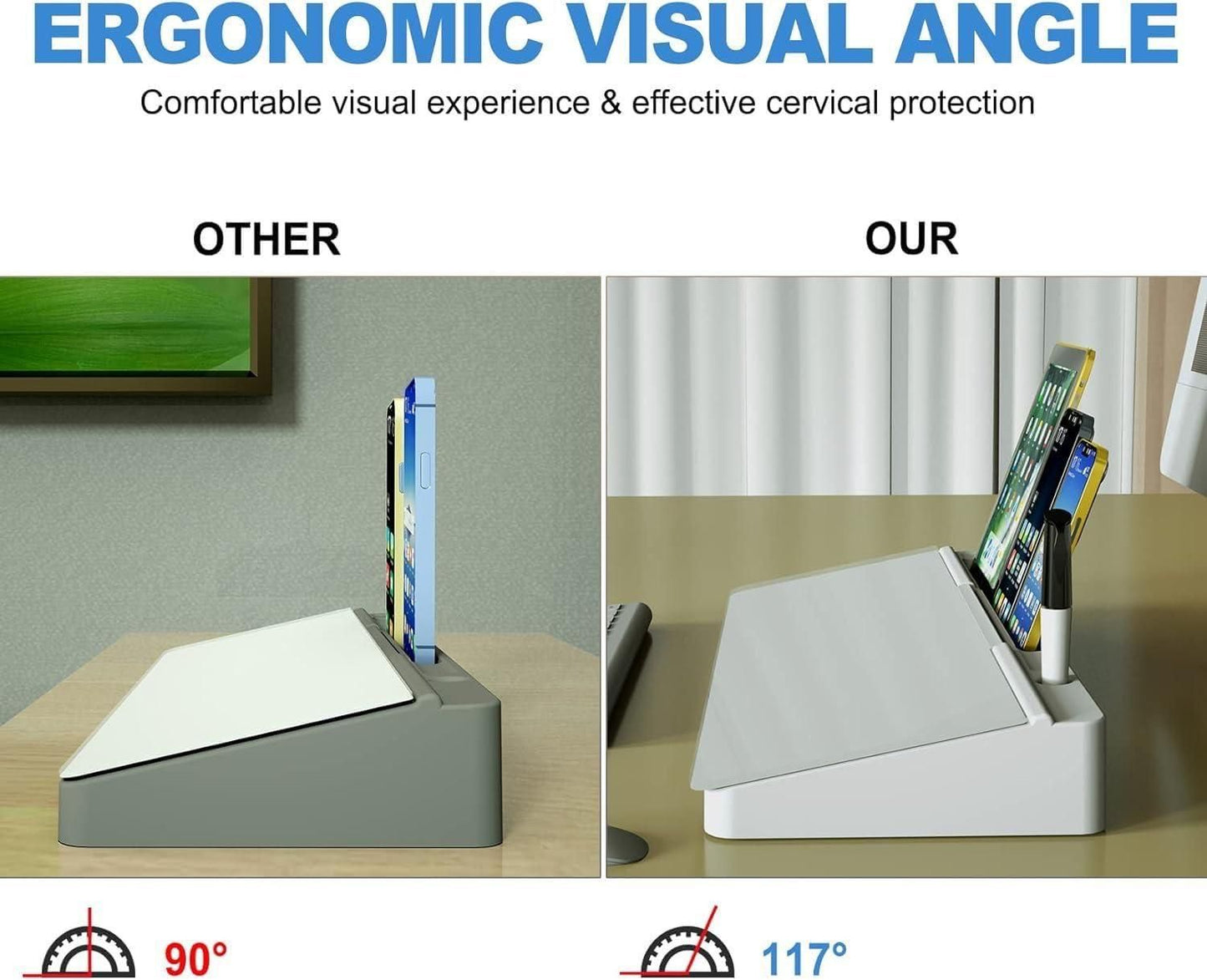 Storage Desk Board – Whiteboard with Hidden Desk Organizer & Device Slot