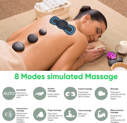 Mini Electric Massager – 8 Modes & 19 Intensity Levels for Full-Body Pain Relief