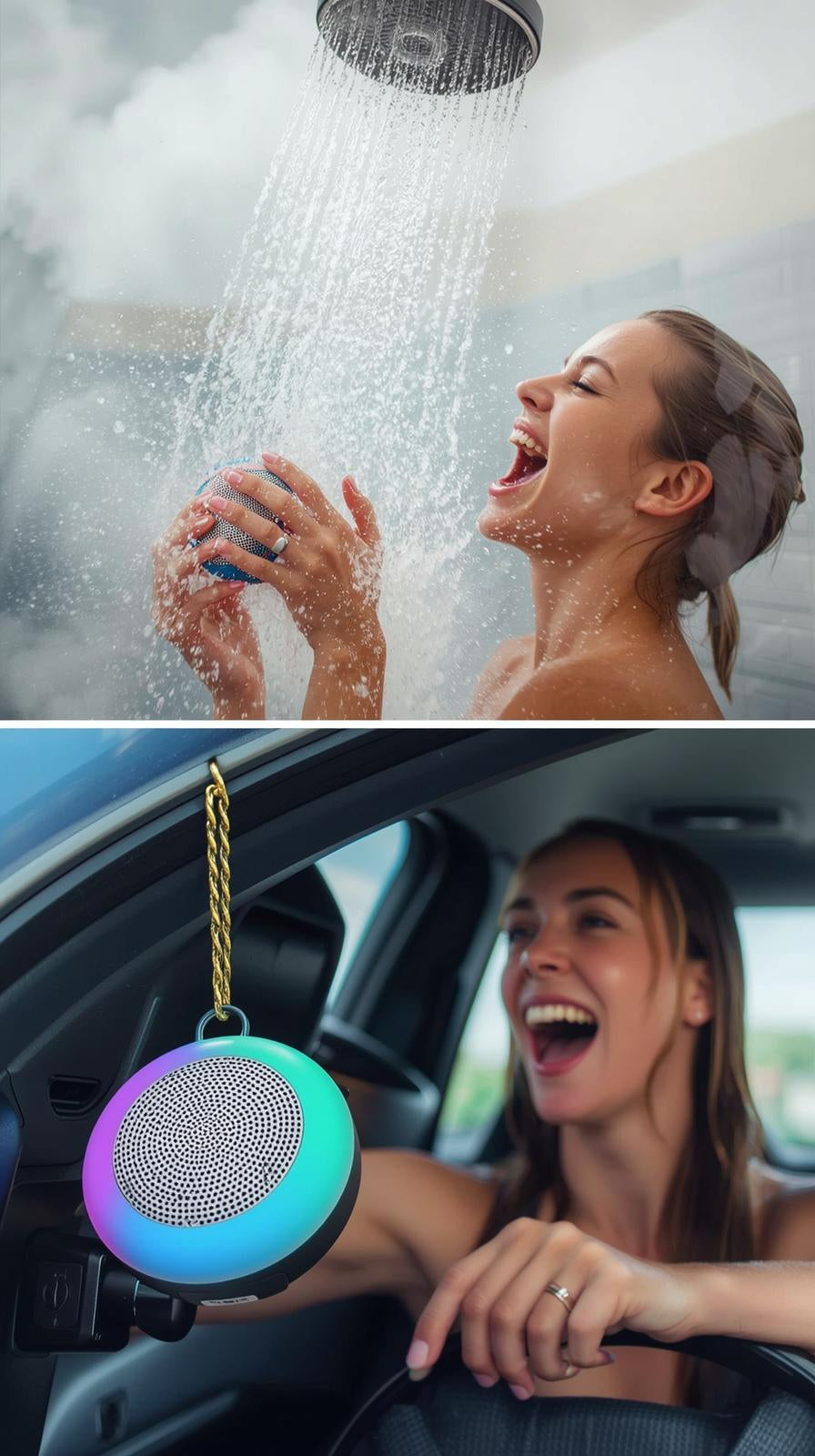Large Suction Cup Waterproof Bluetooth Speaker – Shower & Outdoor Use