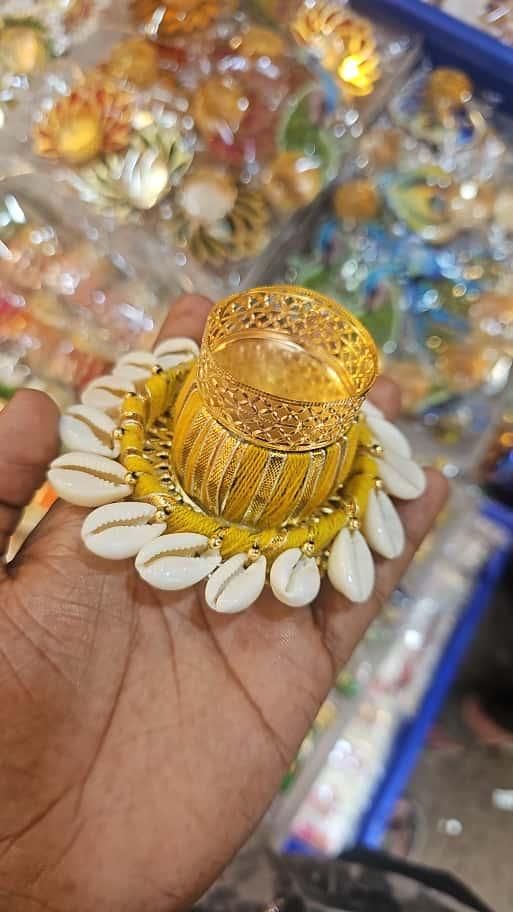 Cowrie Dholakh Tealight Holder (Pack of 2)