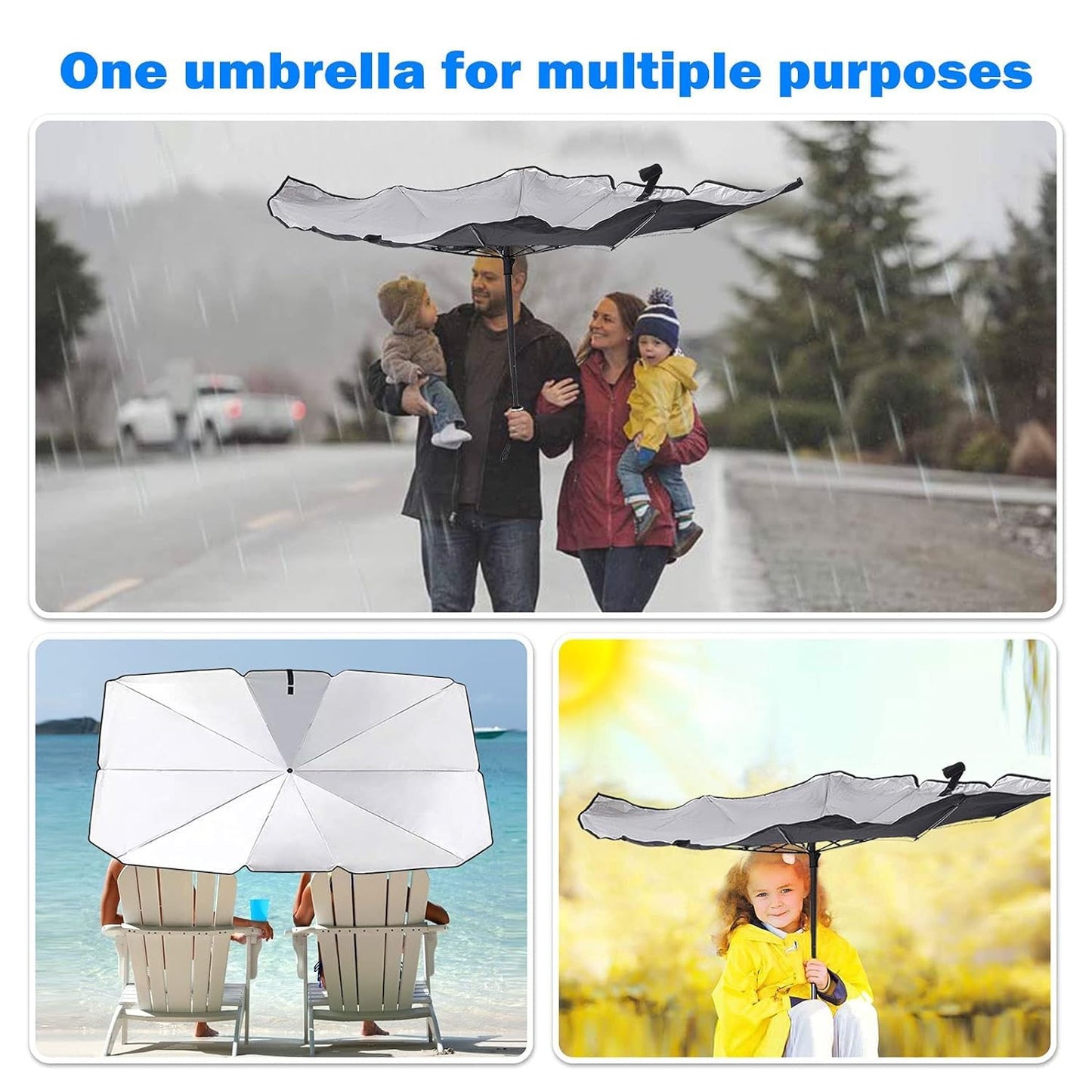 Premium Foldable Car Windshield Sun Shade Umbrella – Heat & UV Shield