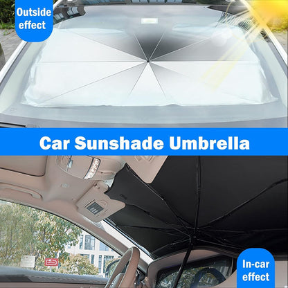 Premium Foldable Car Windshield Sun Shade Umbrella – Heat & UV Shield