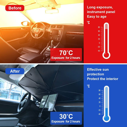 Premium Foldable Car Windshield Sun Shade Umbrella – Heat & UV Shield