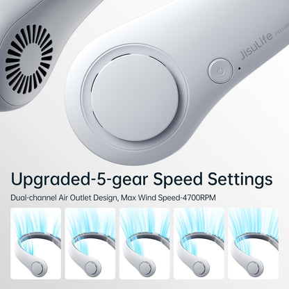 Portable Bladeless Hanging Rechargeable Neck Fan — Hands-Free Cooling