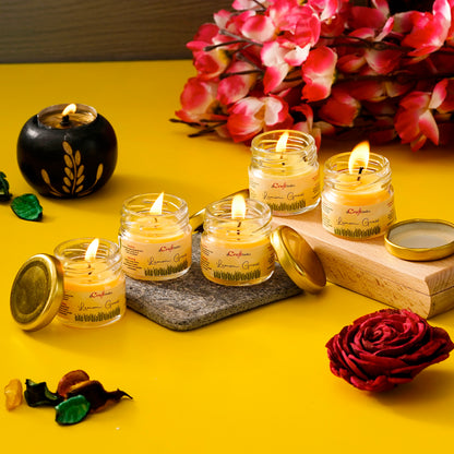 Lemon Grass Scented Minijar Candle 5 Set