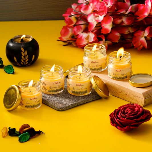 Lemon Grass Scented Minijar Candle 5 Set