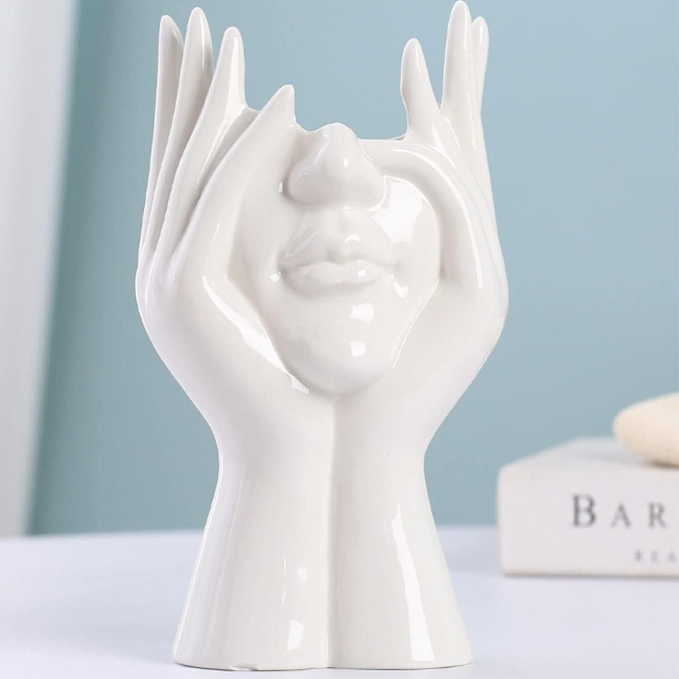 Aesthetic Face Vase – Elegant Ceramic Décor Accent
