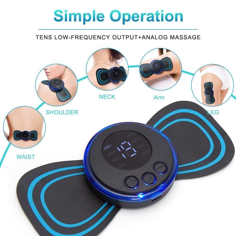 Mini Electric Massager – 8 Modes & 19 Intensity Levels for Full-Body Pain Relief