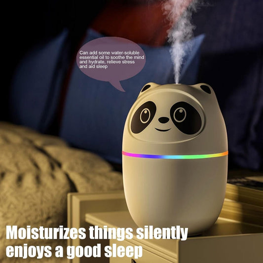 Panda Humidifier & 7-Color Night Light – Cool Mist Companion