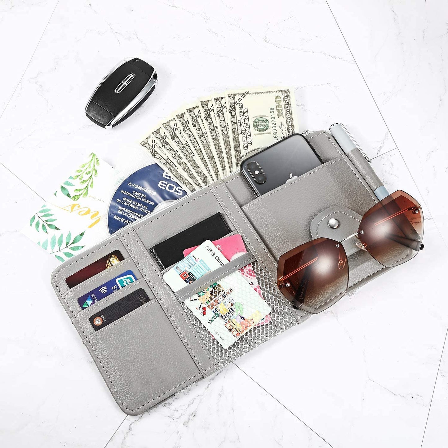 Car Styling Sun Visor Organizer – Multi-Pocket Car Storage Pouch