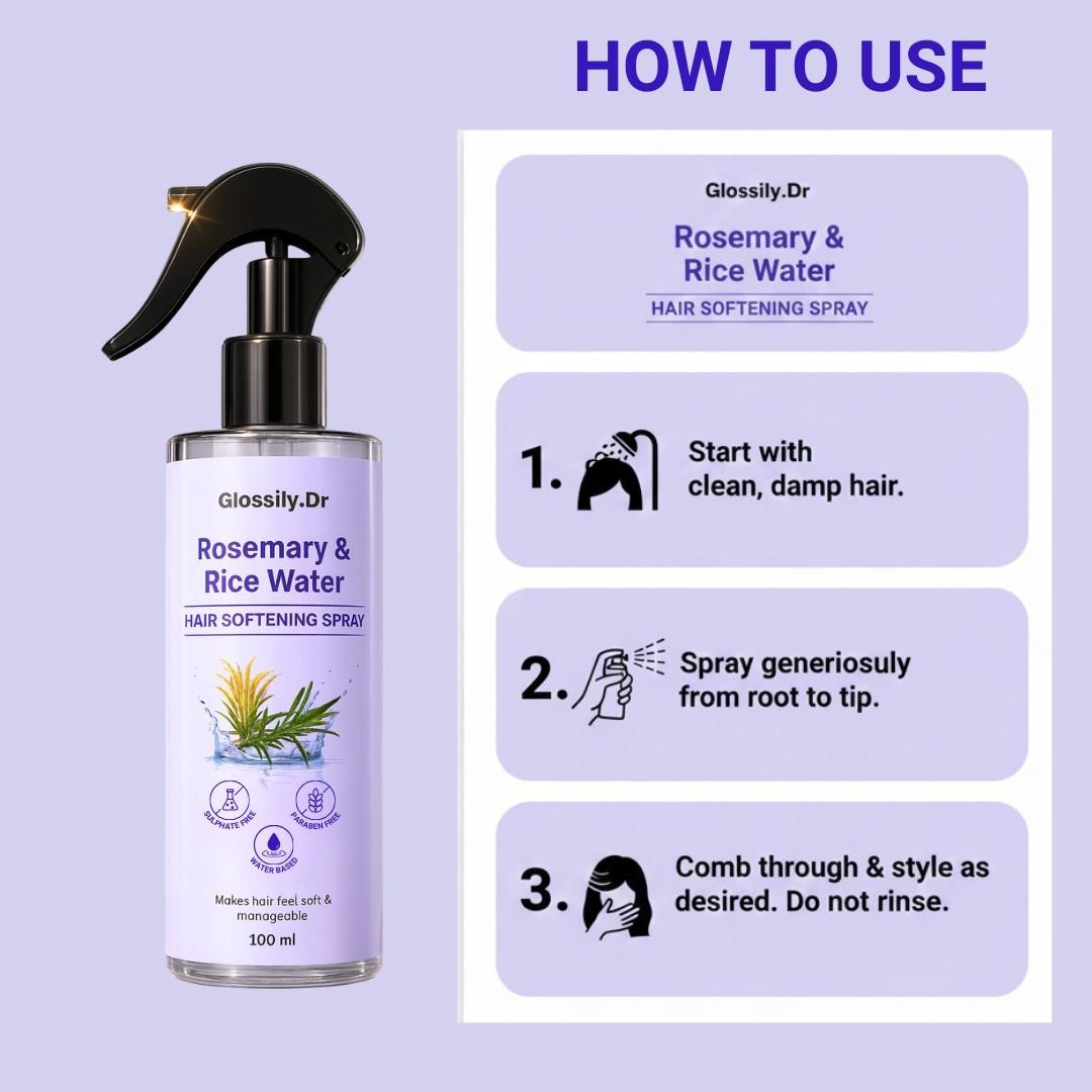 Rosemary Rice Water Hair Growth Spray Total 300 ml (Pack of 3) – Strengthens Roots, Reduces Hair Fall & Boosts Shine
