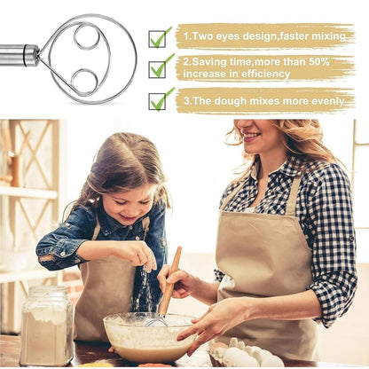 Danish Dough Whisk – Stainless Steel Bread Mixer (Dishwasher Safe)