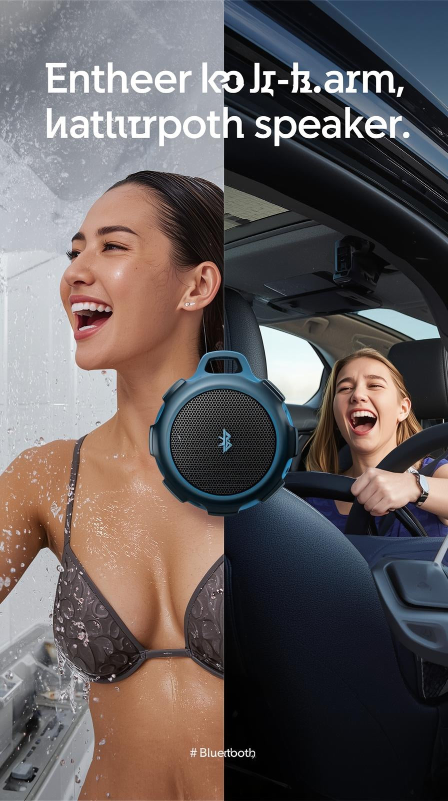 Large Suction Cup Waterproof Bluetooth Speaker – Shower & Outdoor Use
