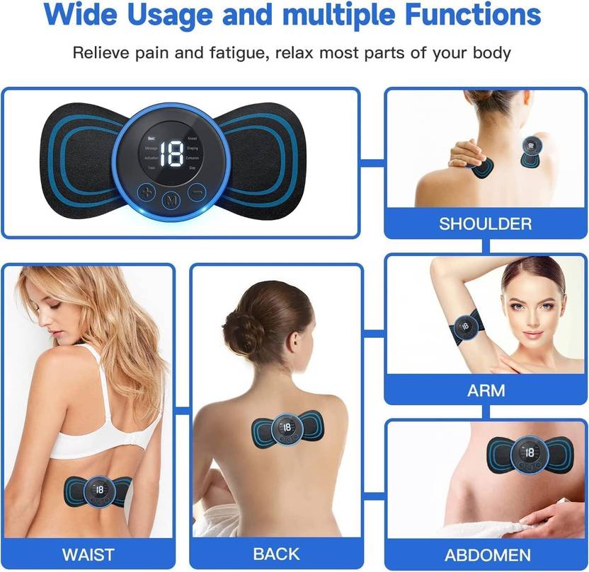 Mini Electric Massager – 8 Modes & 19 Intensity Levels for Full-Body Pain Relief