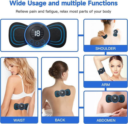 Mini Electric Massager – 8 Modes & 19 Intensity Levels for Full-Body Pain Relief