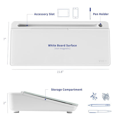 Storage Desk Board – Whiteboard with Hidden Desk Organizer & Device Slot