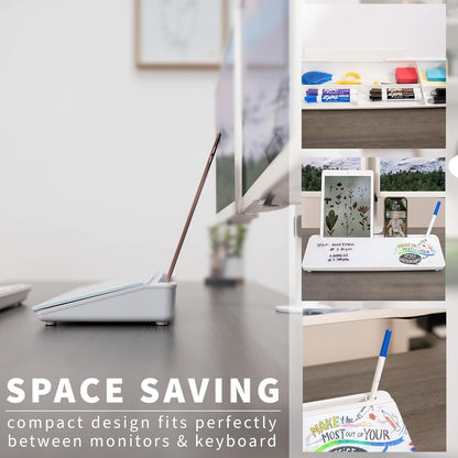 Storage Desk Board – Whiteboard with Hidden Desk Organizer & Device Slot