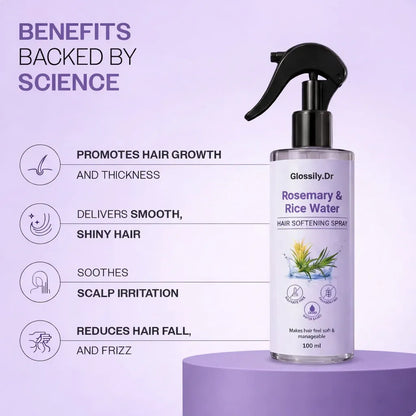 Rosemary Rice Water Hair Growth Spray Total 300 ml (Pack of 3) – Strengthens Roots, Reduces Hair Fall & Boosts Shine