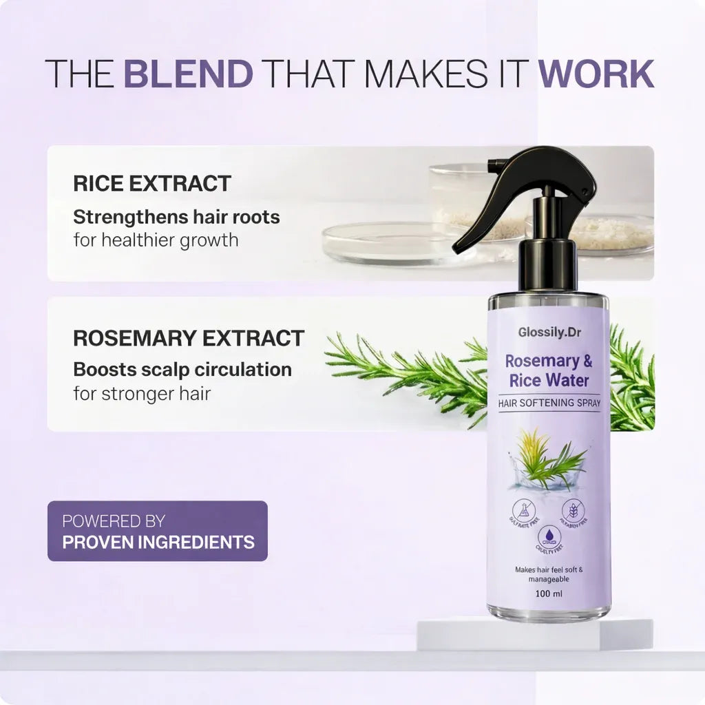Rosemary Rice Water Hair Growth Spray Total 300 ml (Pack of 3) – Strengthens Roots, Reduces Hair Fall & Boosts Shine