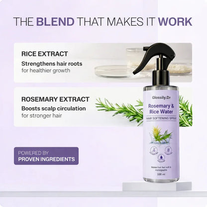 Rosemary Rice Water Hair Growth Spray Total 300 ml (Pack of 3) – Strengthens Roots, Reduces Hair Fall & Boosts Shine